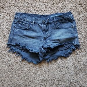 Denim Colab black cutoff shorts